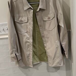 V eryj pleather Light Tan Shirt Jacket